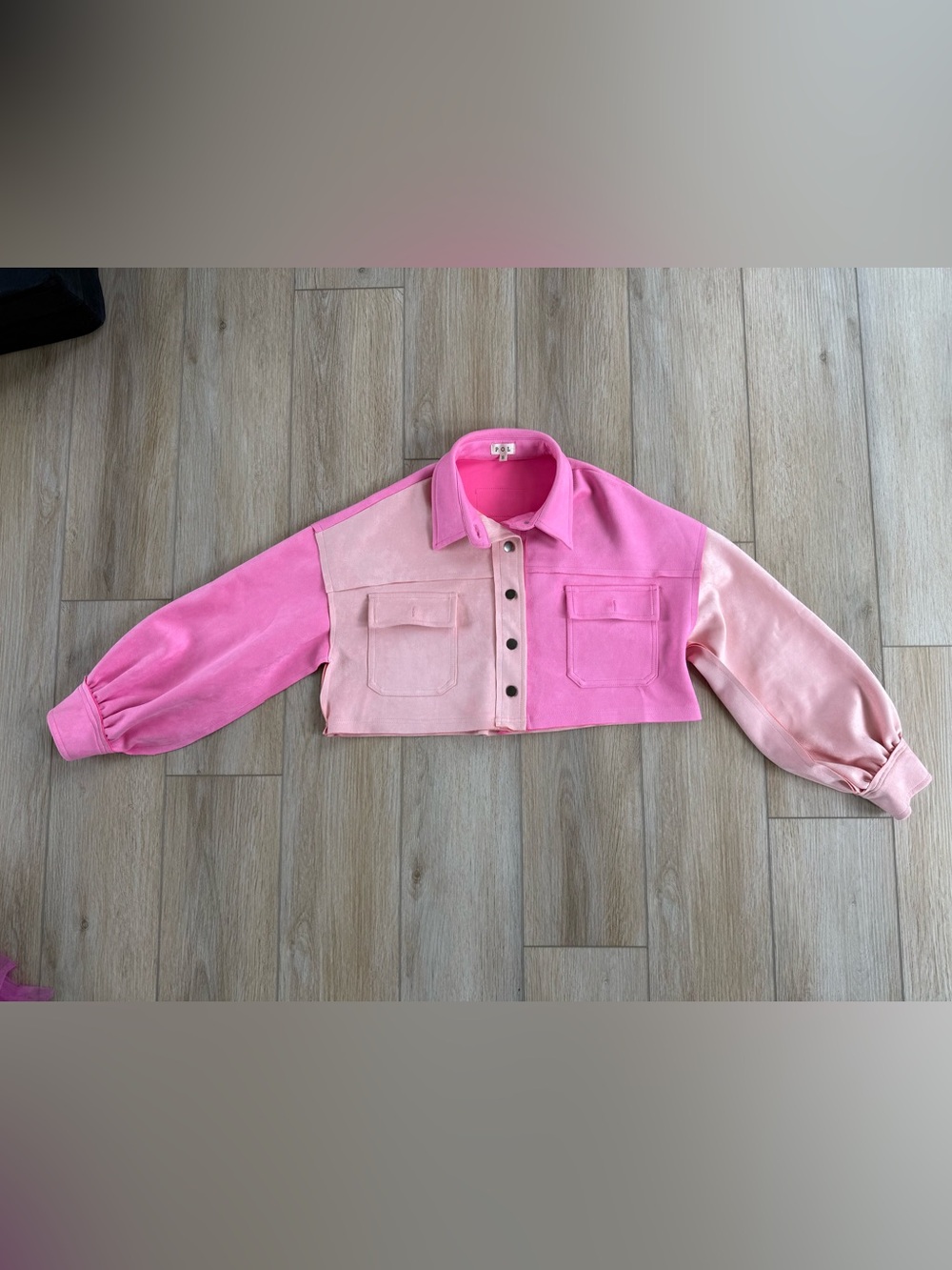 POL Two-Tone Pink Cropped Jacket